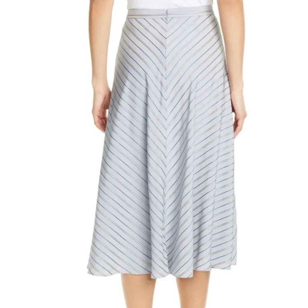 Lewit Chevron Stripe Midi Skirt Blue 18